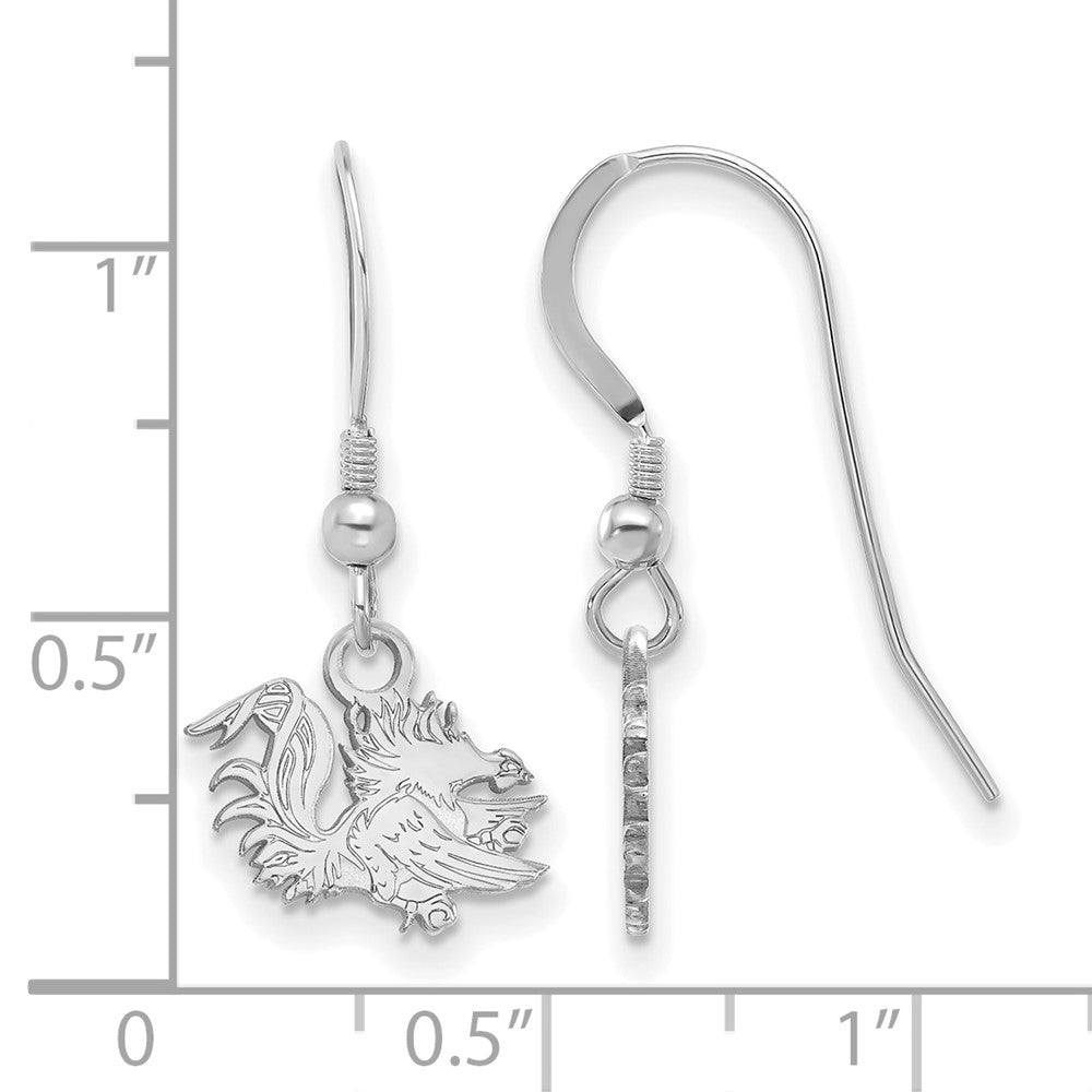 Sterling Silver Rhodium-plated U. of South Carolina XS Dangle Earrings