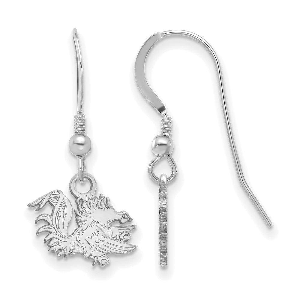 Sterling Silver Rhodium-plated U. of South Carolina XS Dangle Earrings