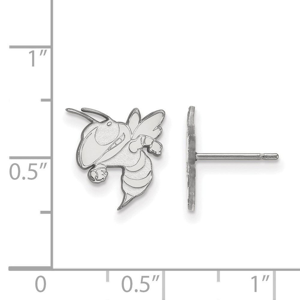 Sterling Silver Rhodium-plated Georgia Tech Yellow Jacket Post Earrings