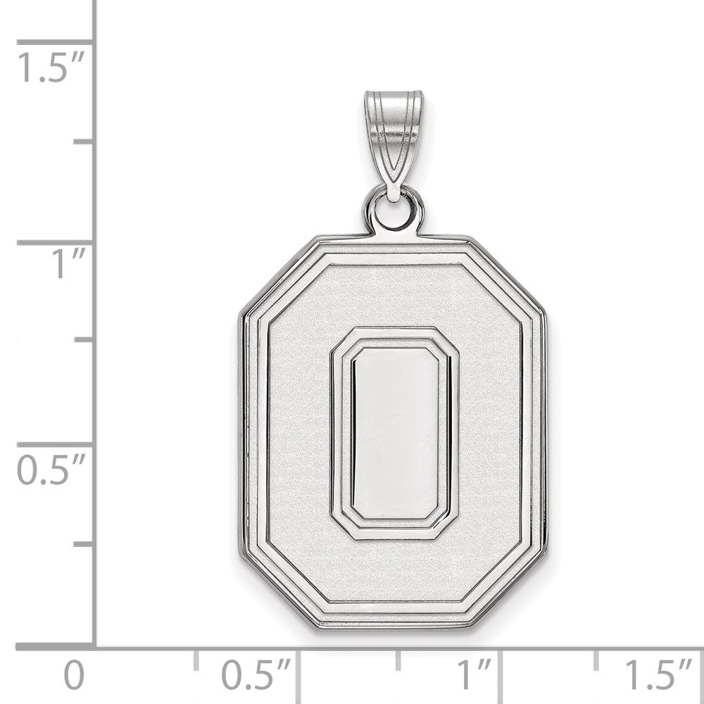 Sterling Silver Rhodium-plated Ohio State University XL Pendant