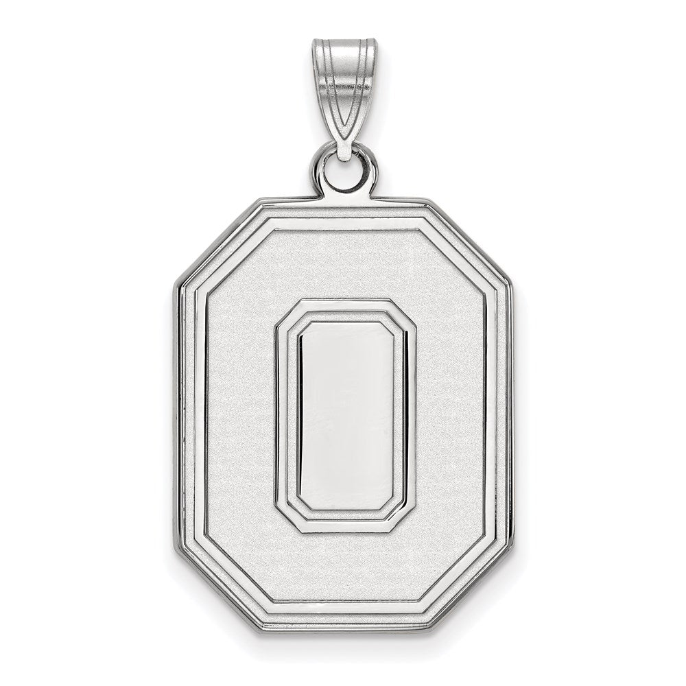 Sterling Silver Rhodium-plated Ohio State University XL Pendant