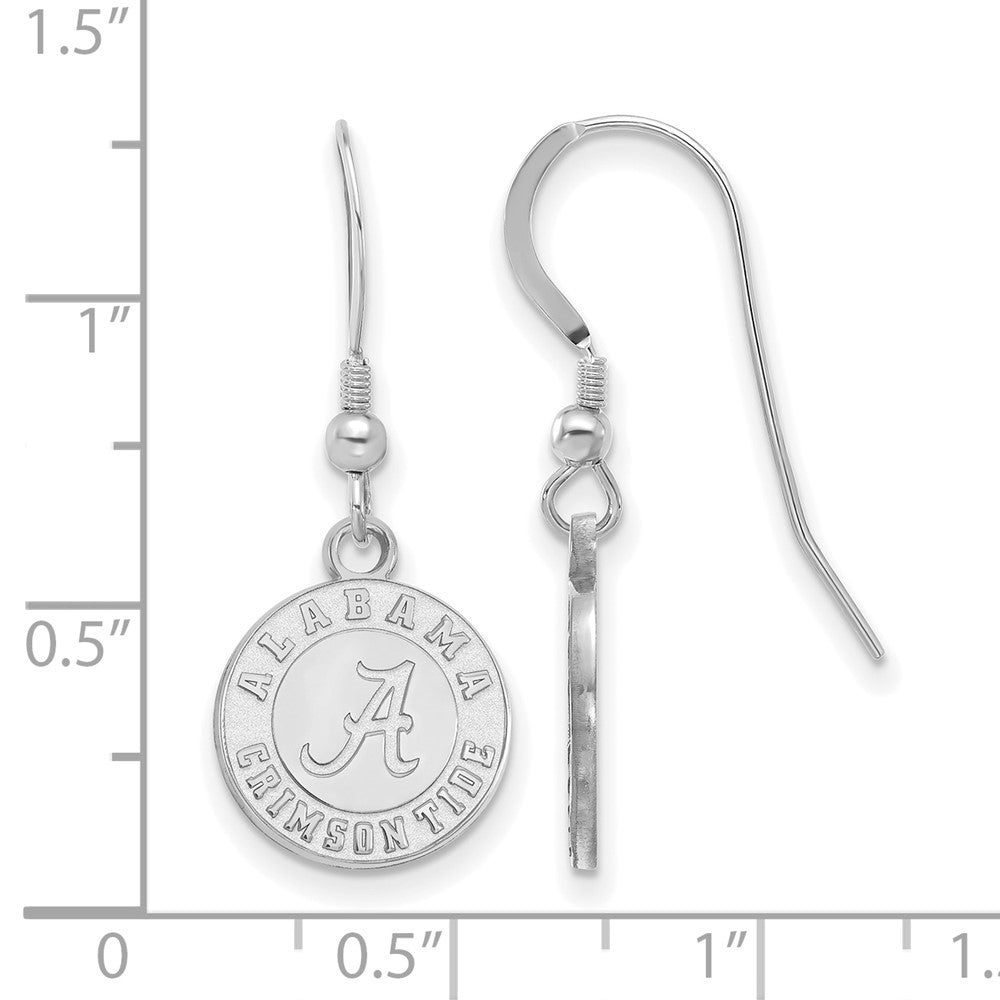 Sterling Silver Rhodium-plated Univ. of Alabama Small Dangle Earrings