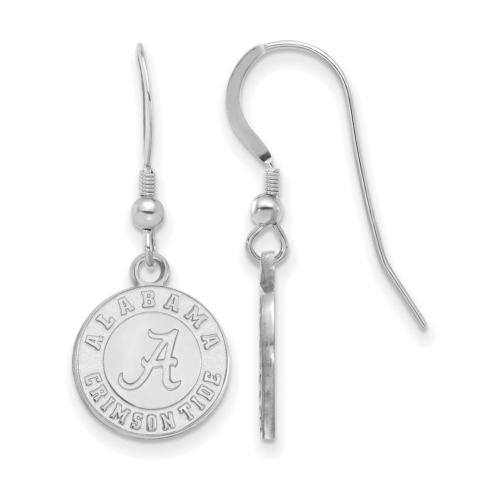 Sterling Silver Rhodium-plated Univ. of Alabama Small Dangle Earrings