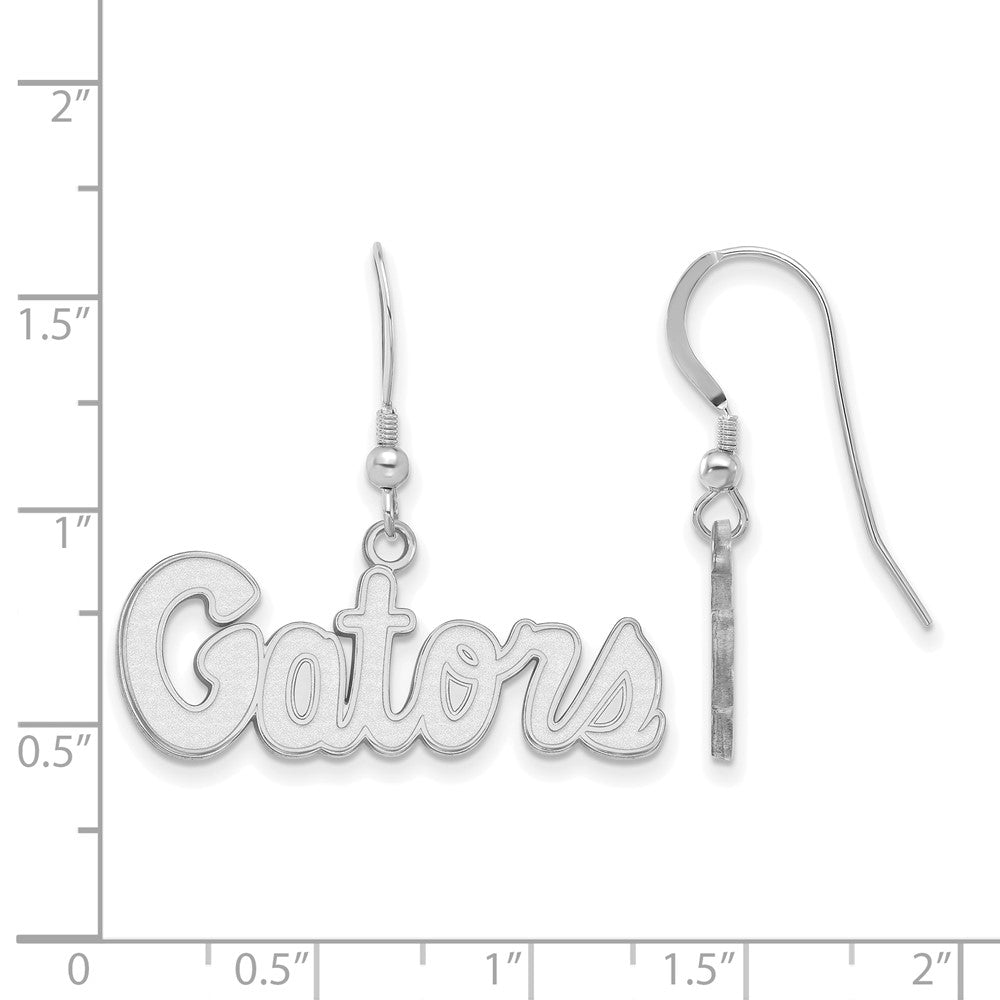 Sterling Silver Rhodium-plated Univ. of Florida Small Dangle Earrings