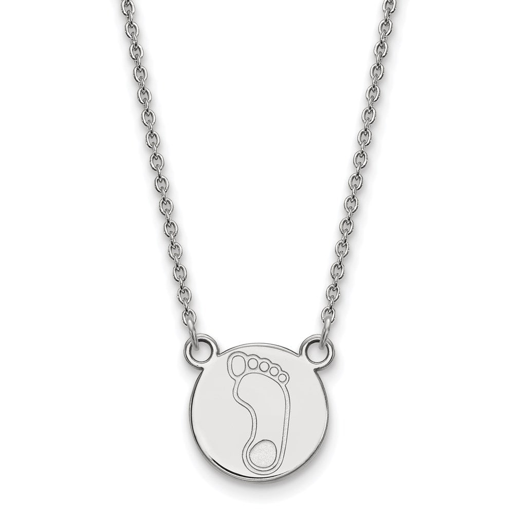Sterling Silver Rhodium-plated U. of North Carolina Small Disc Necklace