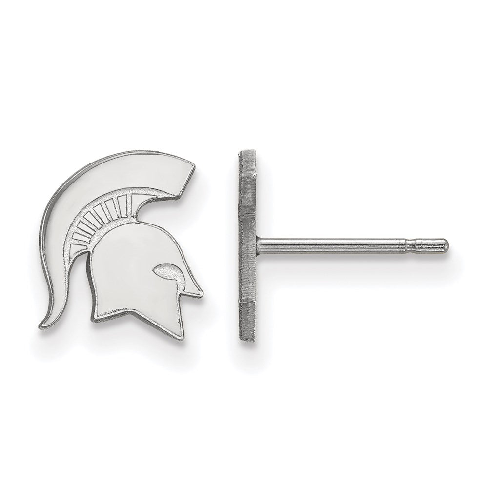 Sterling Silver Rhodium-plated Michigan State U. XS Post Earrings