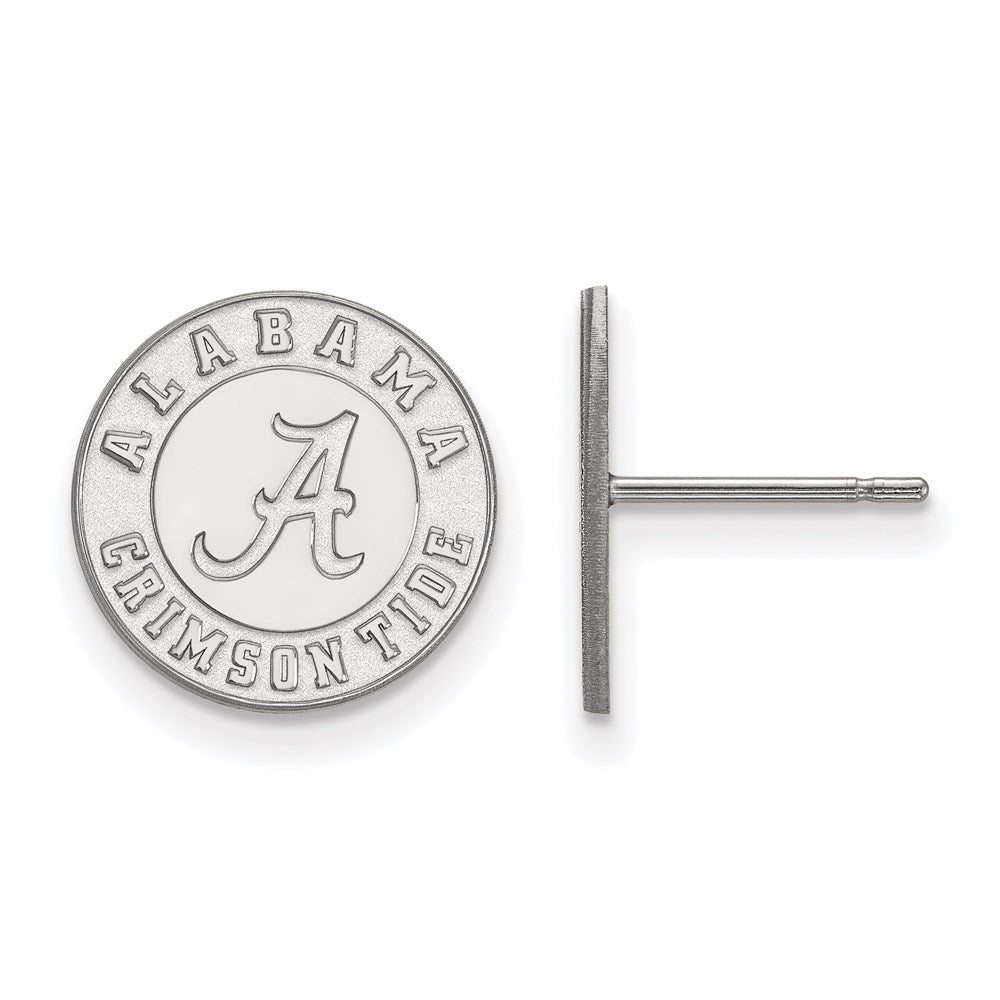 Sterling Silver Rhodium-plated University of Alabama Small Post Earrings