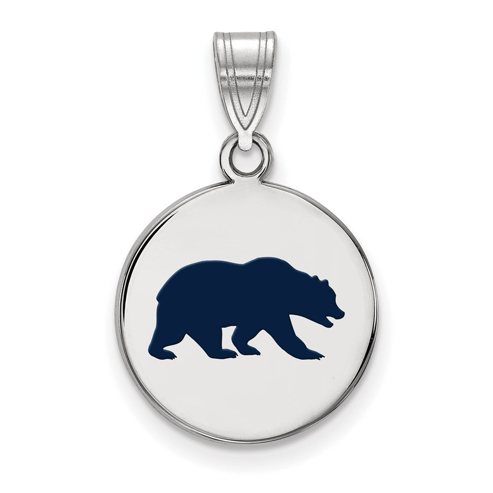 Sterling Silver Rhodium-plated U. of California Berkeley Enamel Pendant