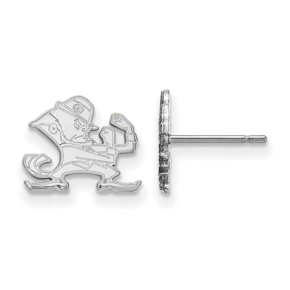 Sterling Silver Rhodium-plated Univ. of Notre Dame XS Post Earrings