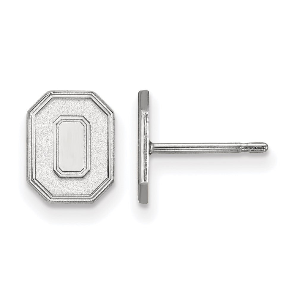 Sterling Silver Rhodium-plated Ohio State University XS Post Earrings