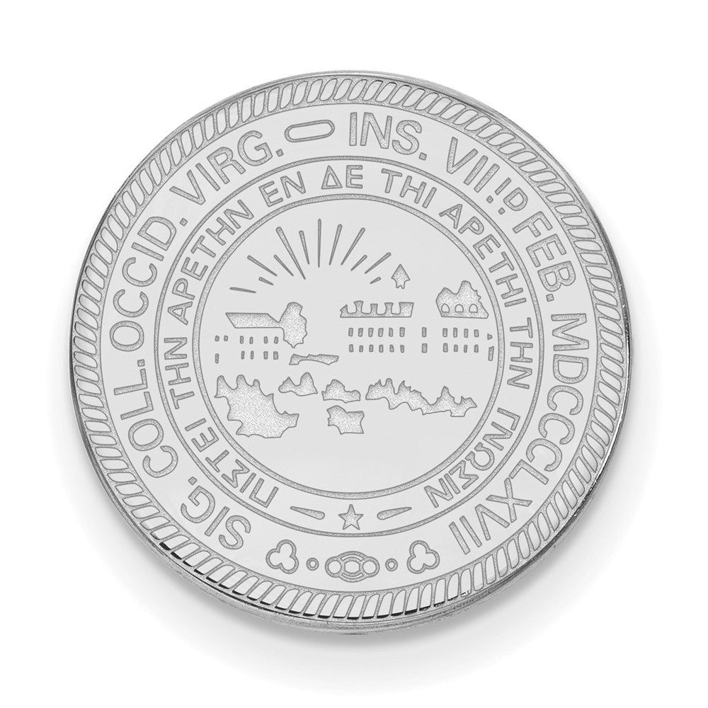 Sterling Silver Rhodium-plated West Virginia University Crest Lapel Pin