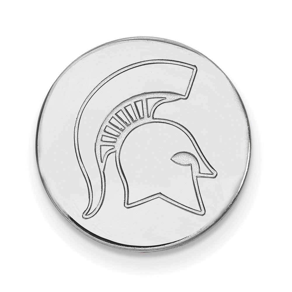 Sterling Silver Rhodium-plated Michigan State University Lapel Pin