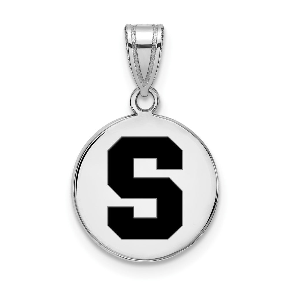 Sterling Silver Rhodium-plated Syracuse U. Medium Enamel Disc Pendant
