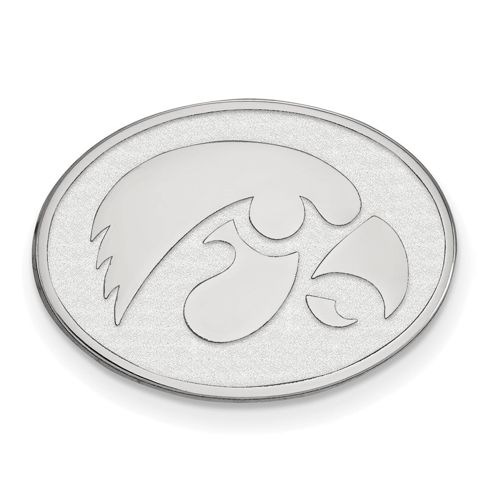 Sterling Silver Rhodium-plated University of Iowa Lapel Pin
