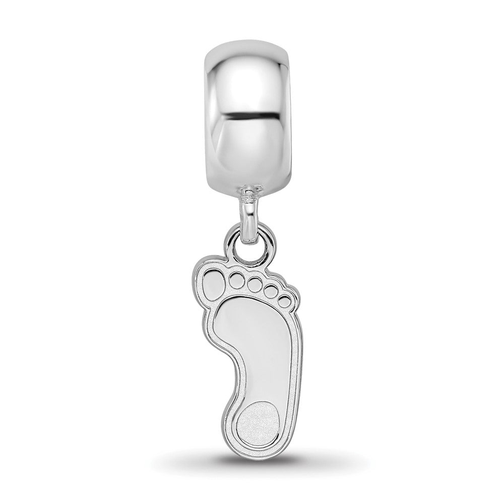 Sterling Silver Rhodium-plated U. of N. Carolina Small Dangle Bead