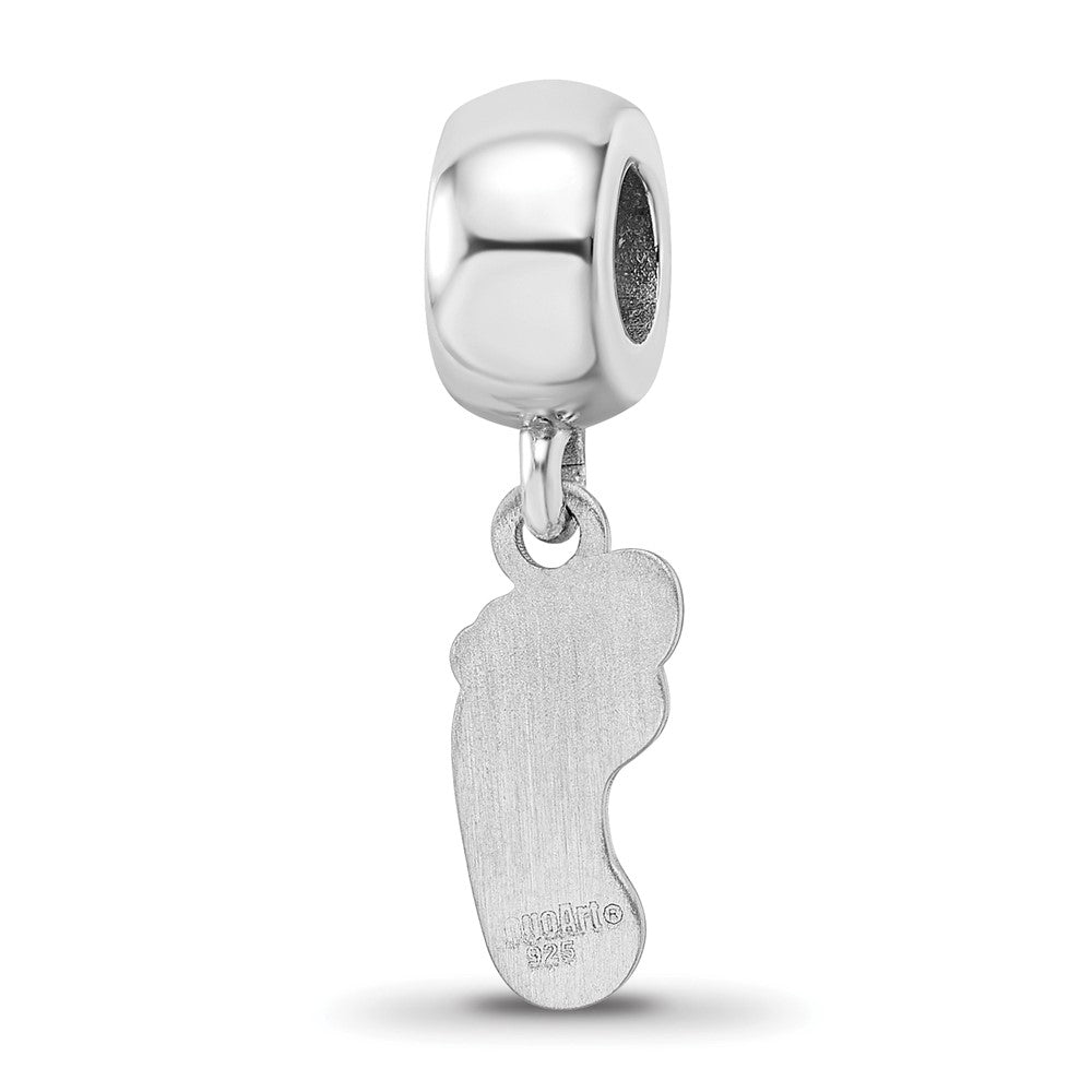 Sterling Silver Rhodium-plated U. of N. Carolina Small Dangle Bead