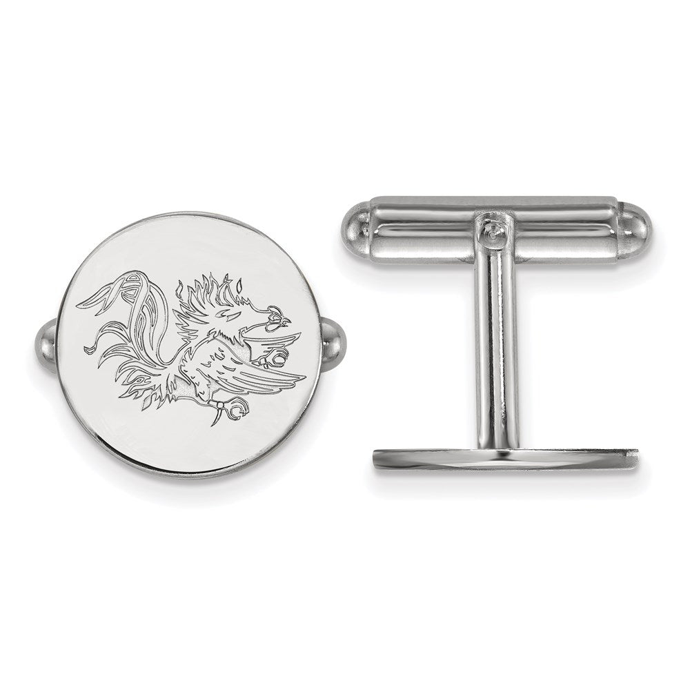 Sterling Silver Rhodium-plated University of South Carolina Cuff Links
