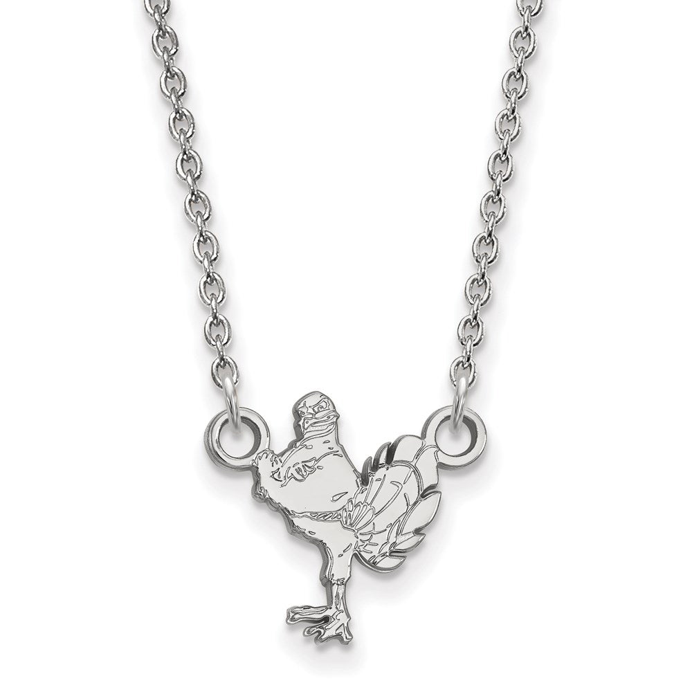 Sterling Silver Rhodium-plated Virginia Tech Small Pendant Necklace