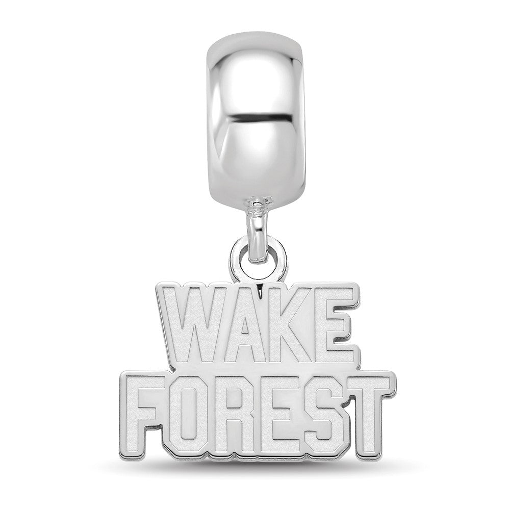 Sterling Silver Rhodium-plated Wake Forest University XS Dangle Bead