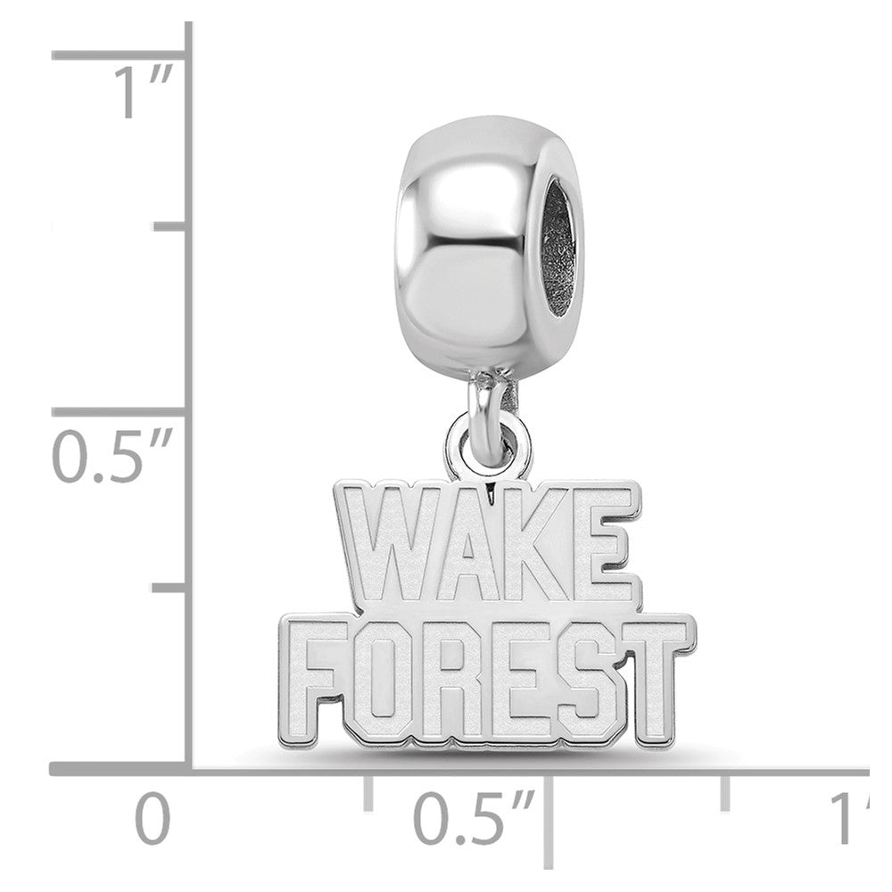 Sterling Silver Rhodium-plated Wake Forest University XS Dangle Bead