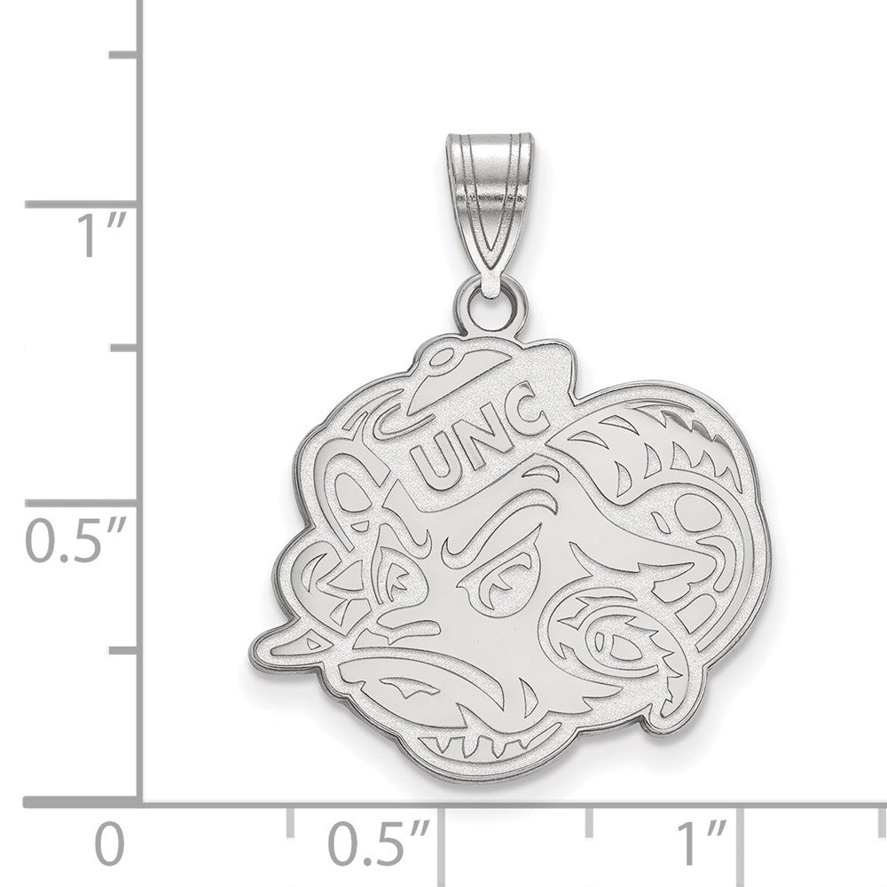 Sterling Silver Rhodium-plated Univ. of North Carolina Large Pendant