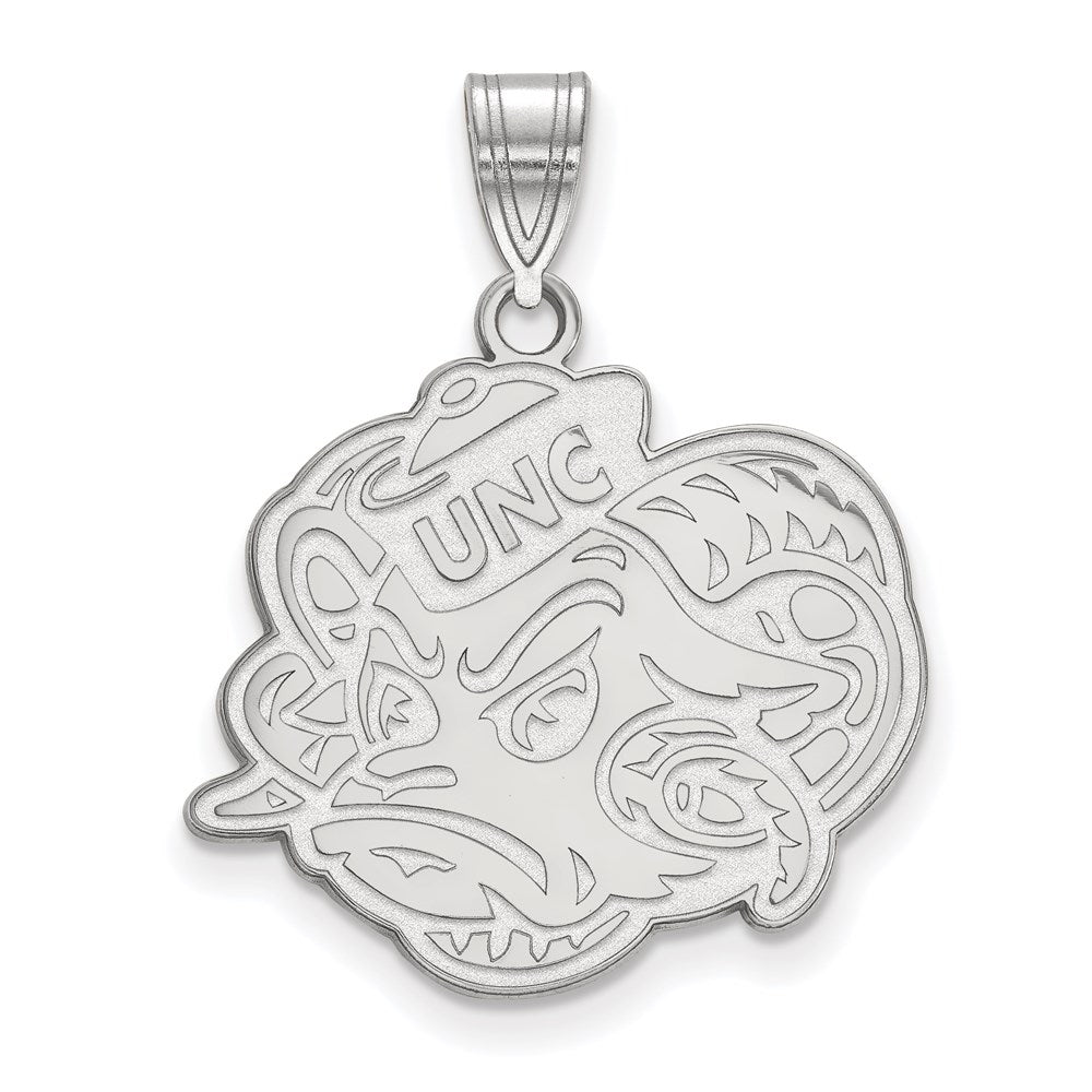 Sterling Silver Rhodium-plated Univ. of North Carolina Large Pendant