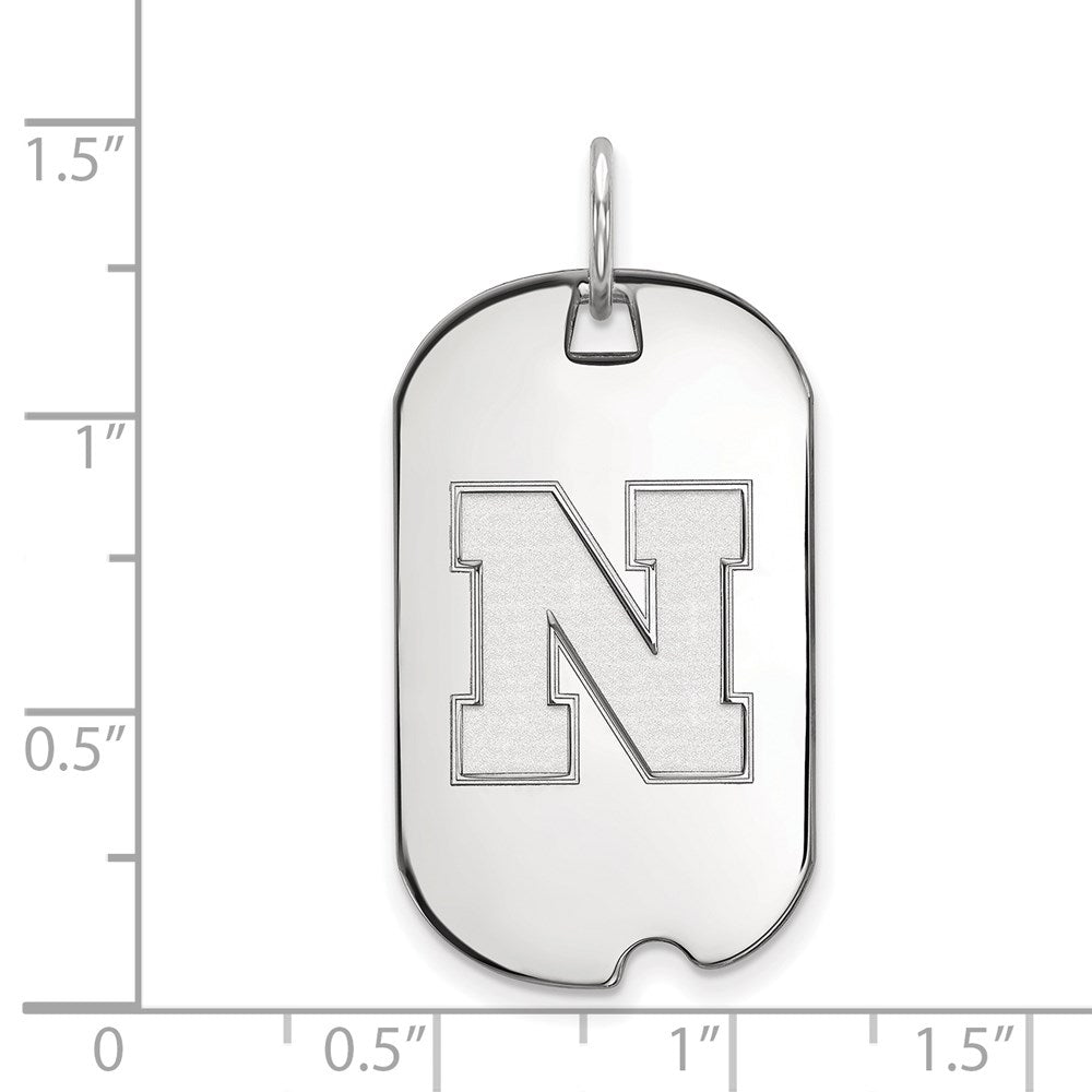 14K White Gold University of Nebraska Small Dog Tag