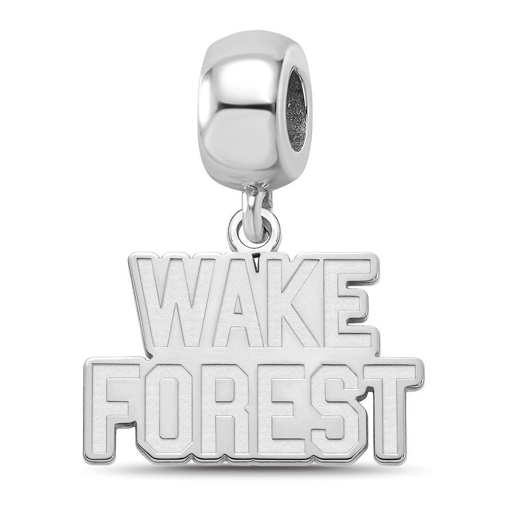Sterling Silver Rhodium-plated Wake Forest University Small Dangle Bead