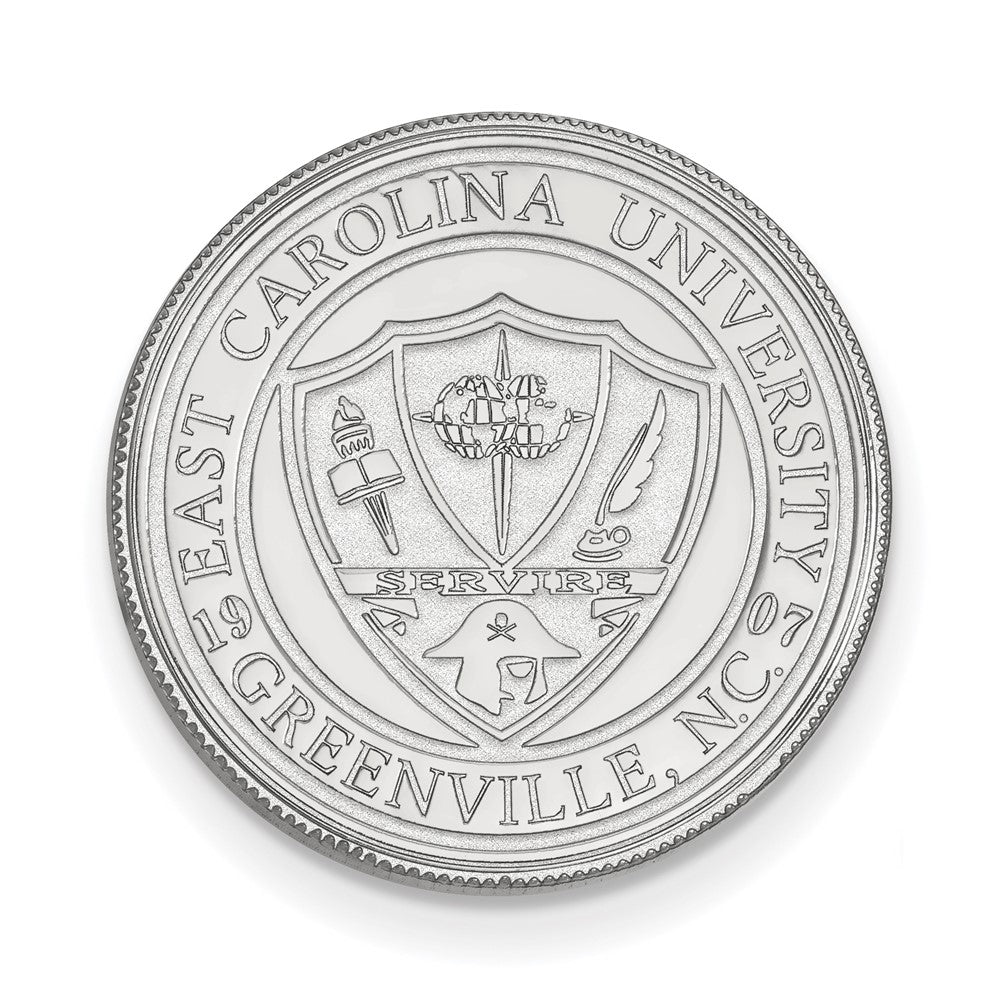 Sterling Silver Rhodium-plated East Carolina University Crest Lapel Pin