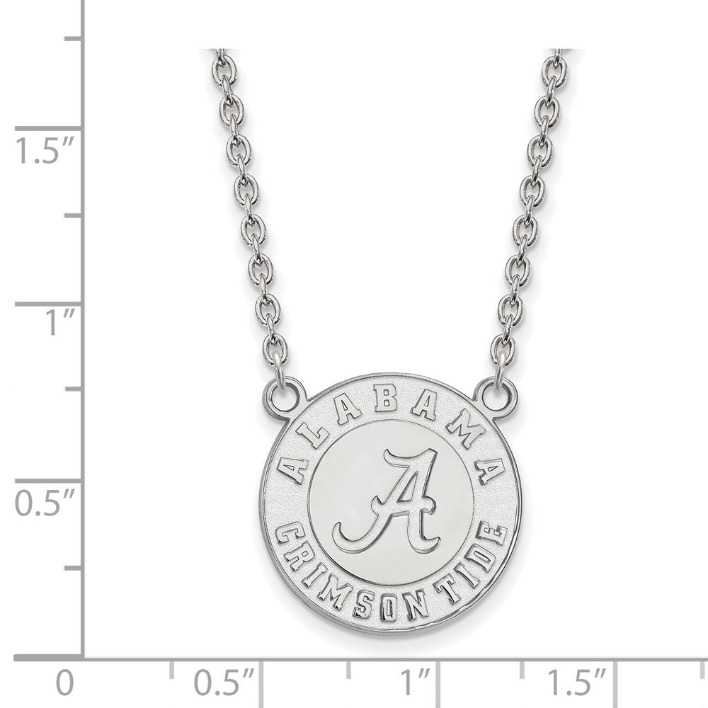 Sterling Silver Rhod-plated U. of Alabama Large Pendant Necklace