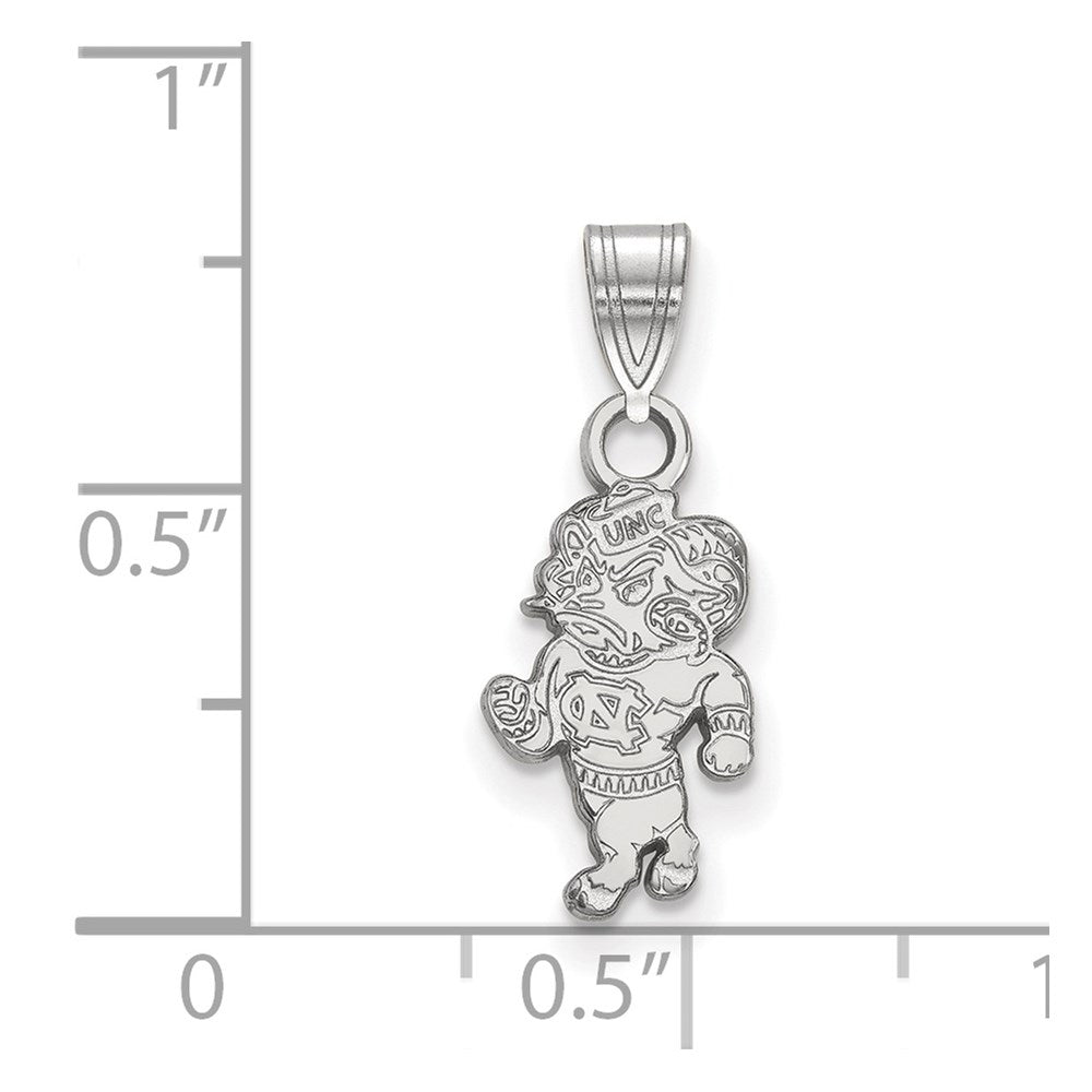 Sterling Silver Rhodium-plated Univ. of North Carolina Small Pendant