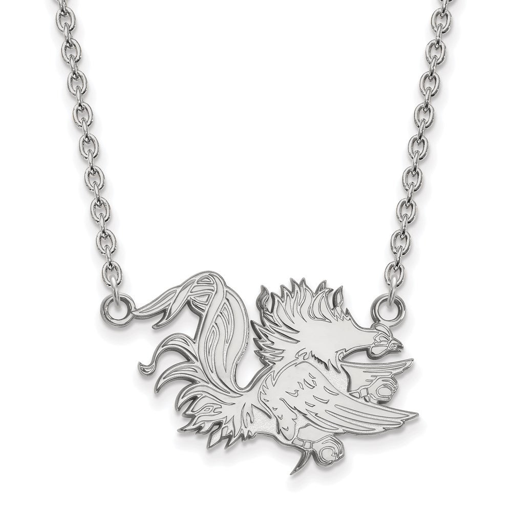 Sterling Silver Rhodium-plated U. of So. Carolina Large Pendant Necklace
