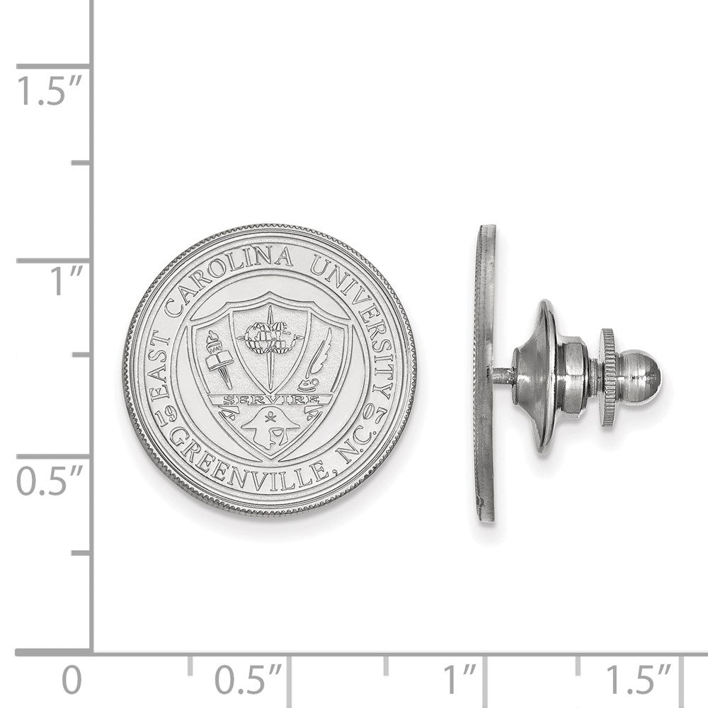 Sterling Silver Rhodium-plated East Carolina Univ. Crest Cuff Links