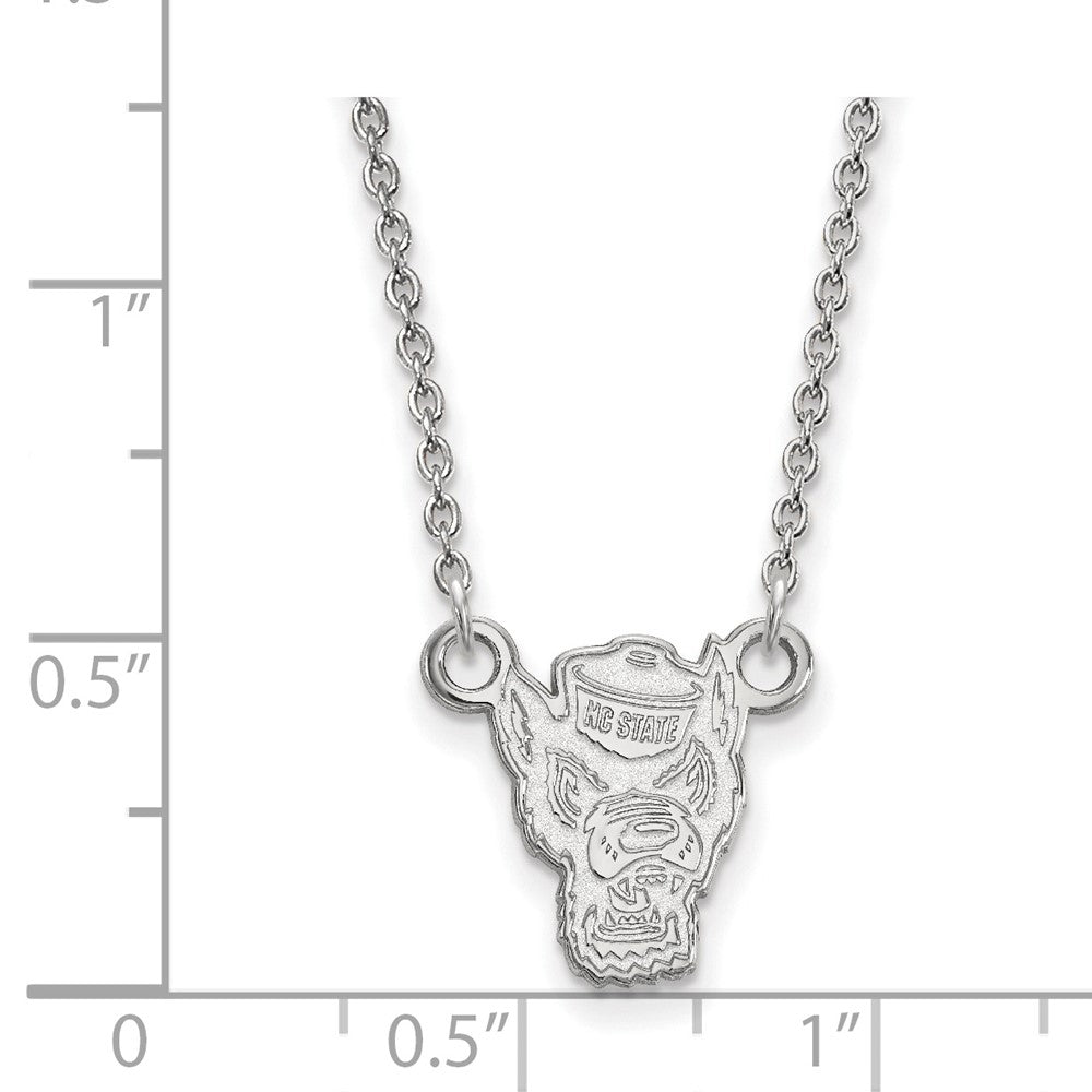 Sterling Silver Rhodium-plated N. Carolina State U. Small Pendant Necklace