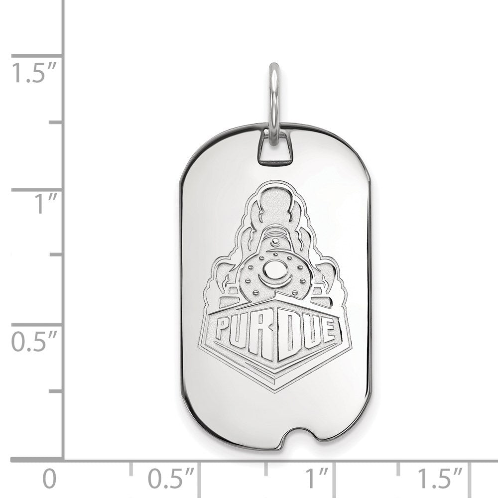 Sterling Silver Rhodium-plated Purdue Univ. Small Dog Tag