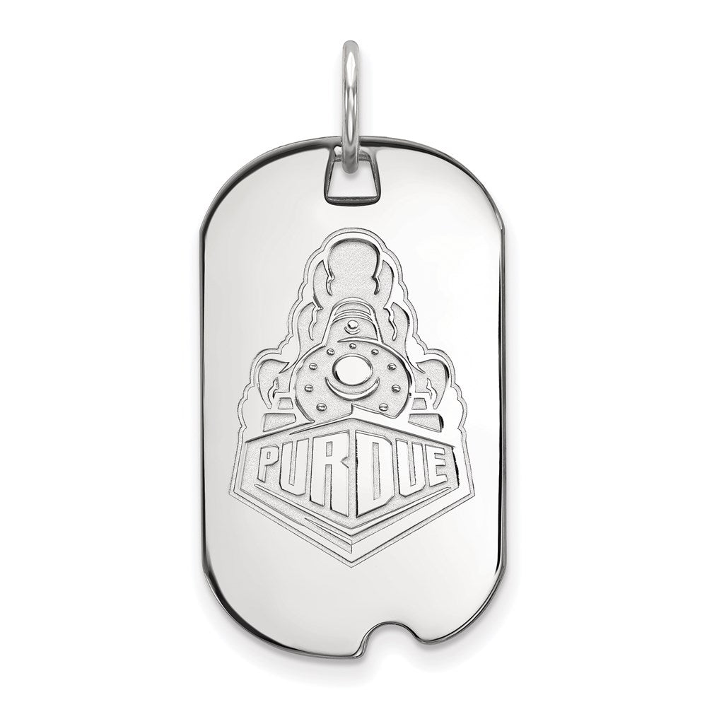 Sterling Silver Rhodium-plated Purdue Univ. Small Dog Tag