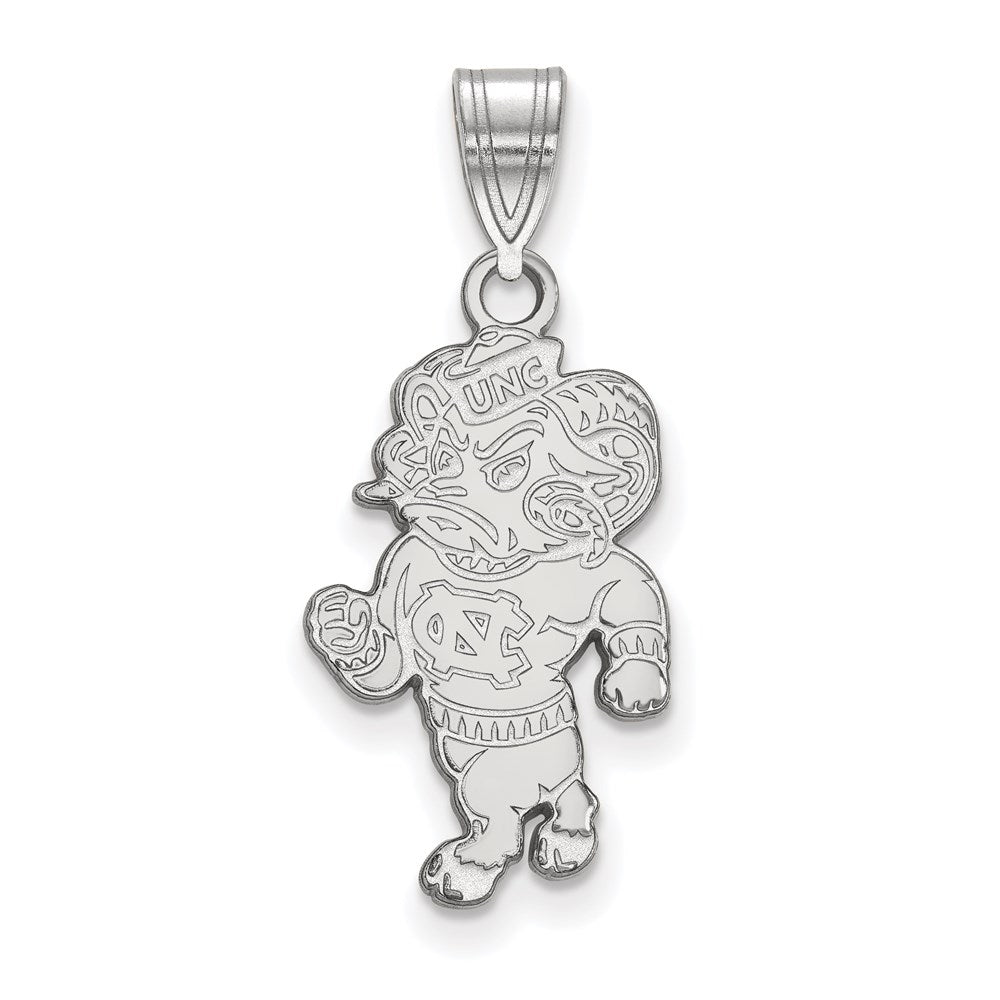 Sterling Silver Rhodium-plated Univ. of North Carolina Large Pendant