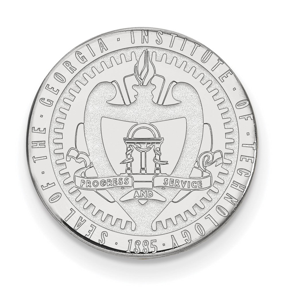 Sterling Silver Rhodium-plated Georgia Tech Crest Lapel Pin