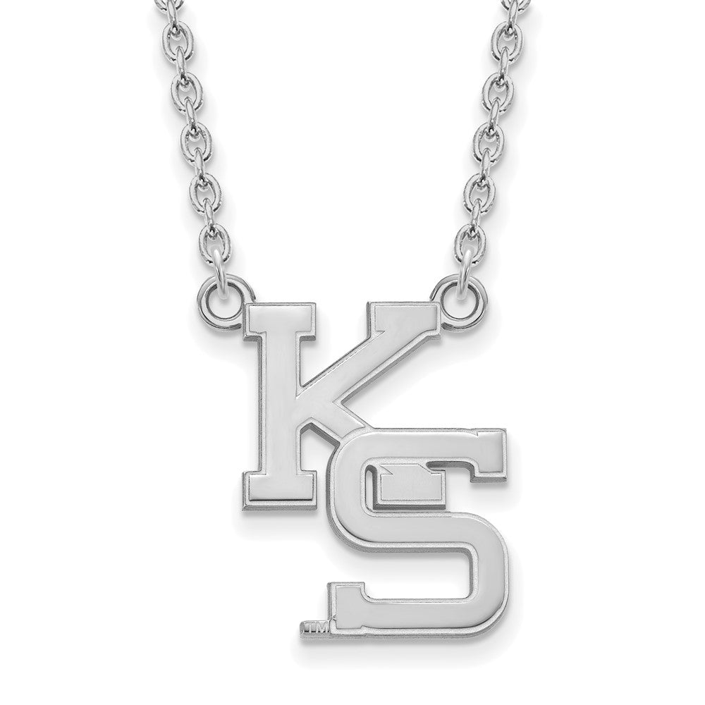 Sterling Silver Rhodium-plated Kansas State U. Large Pendant Necklace
