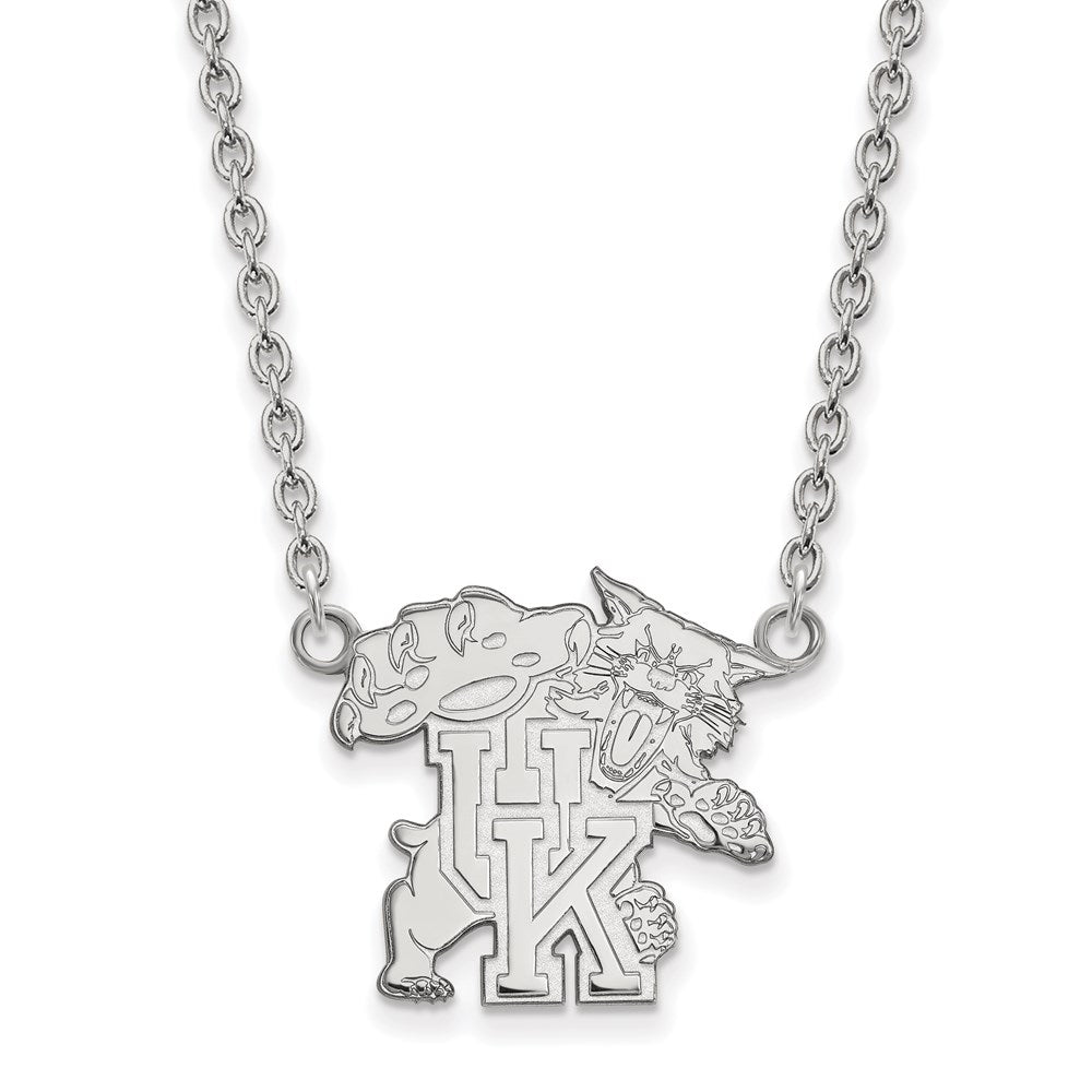 Sterling Silver Rhodium-plated U. of Kentucky Large Pendant Necklace