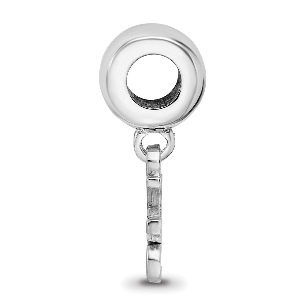 Sterling Silver Rhodium-plated Kansas State University XS Dangle Bead