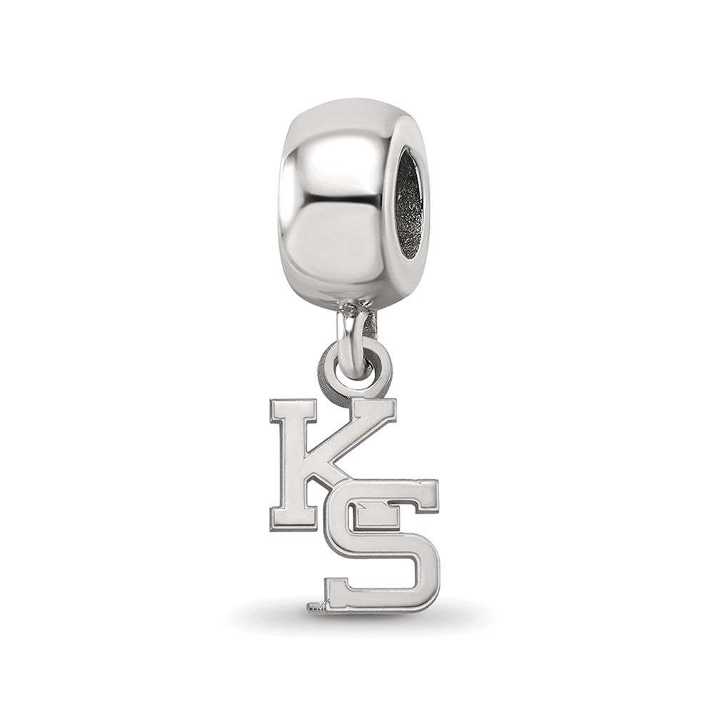 Sterling Silver Rhodium-plated Kansas State University XS Dangle Bead