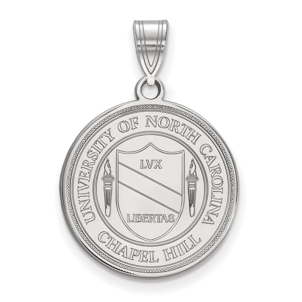 Sterling Silver Rhodium-plated U. of North Carolina Large Crest Pendant