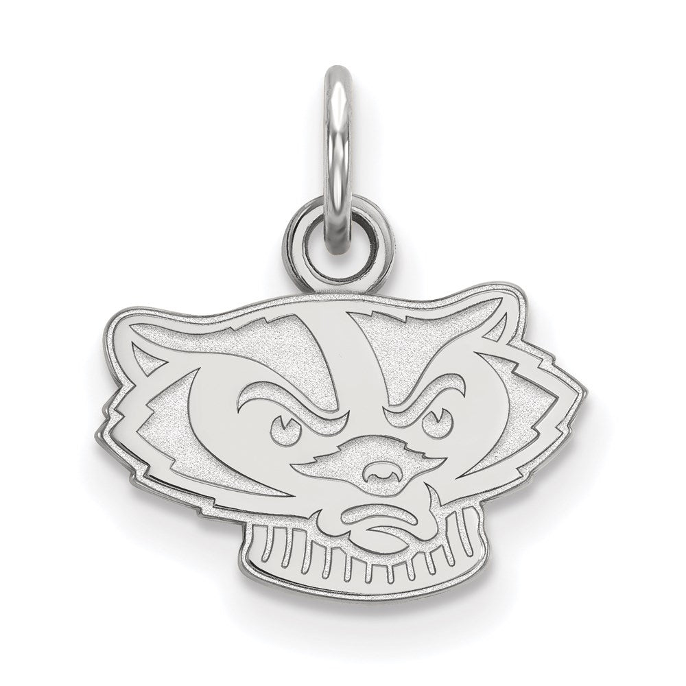 Sterling Silver Rhodium-plated University of Wisconsin XS Pendant