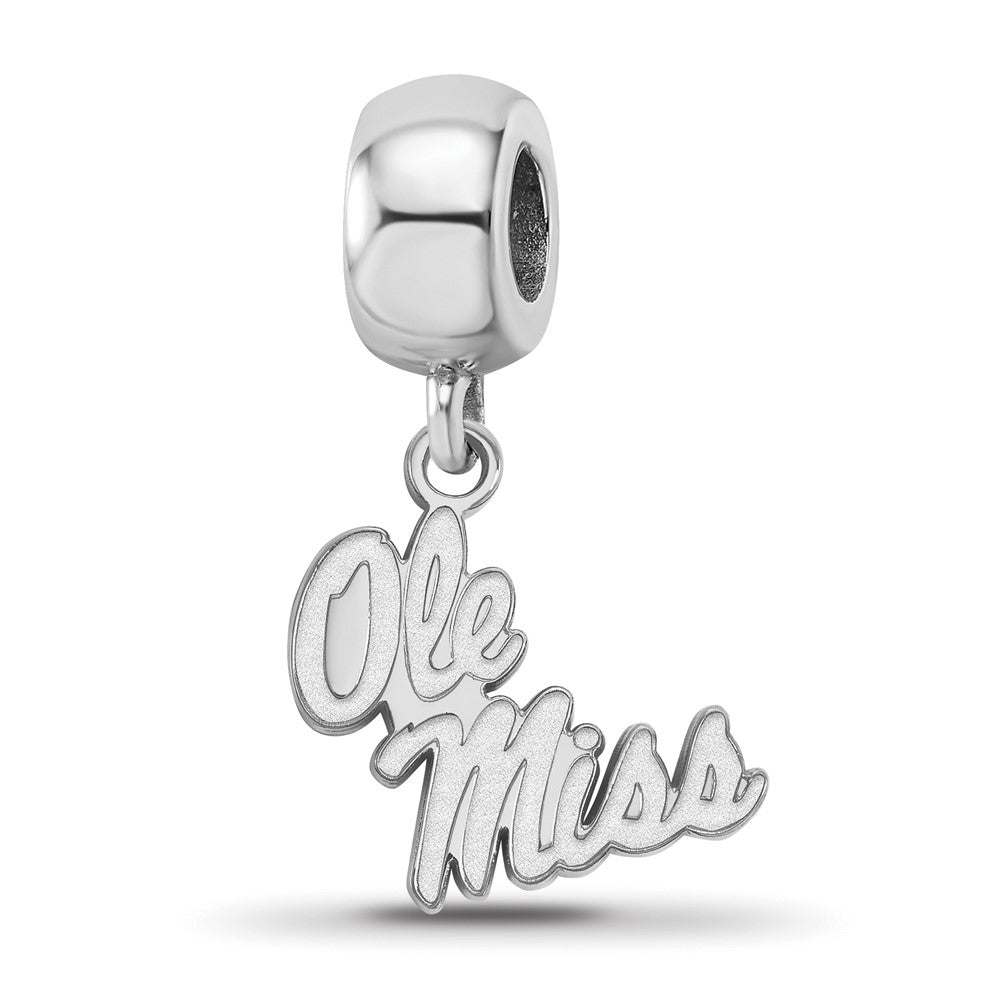 Sterling Silver Rhodium-plated U. of Mississippi Small Dangle Bead