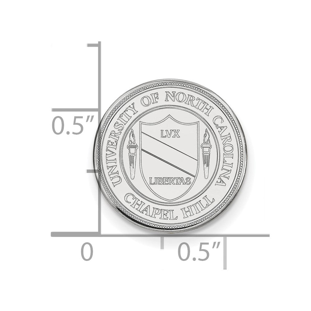 Sterling Silver Rhodium-plated Univ. of North Carolina Crest Lapel Pin