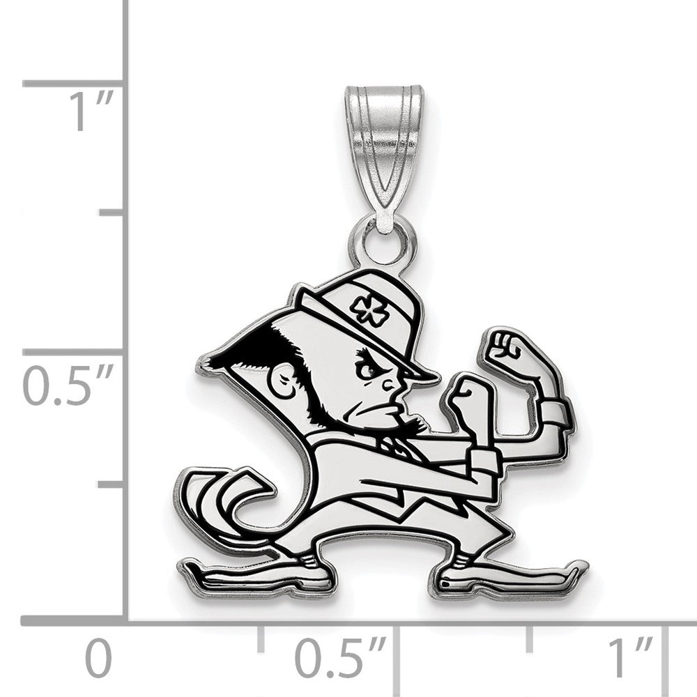 Sterling Silver Rhodium-plated U. of Notre Dame Enamel Pendant