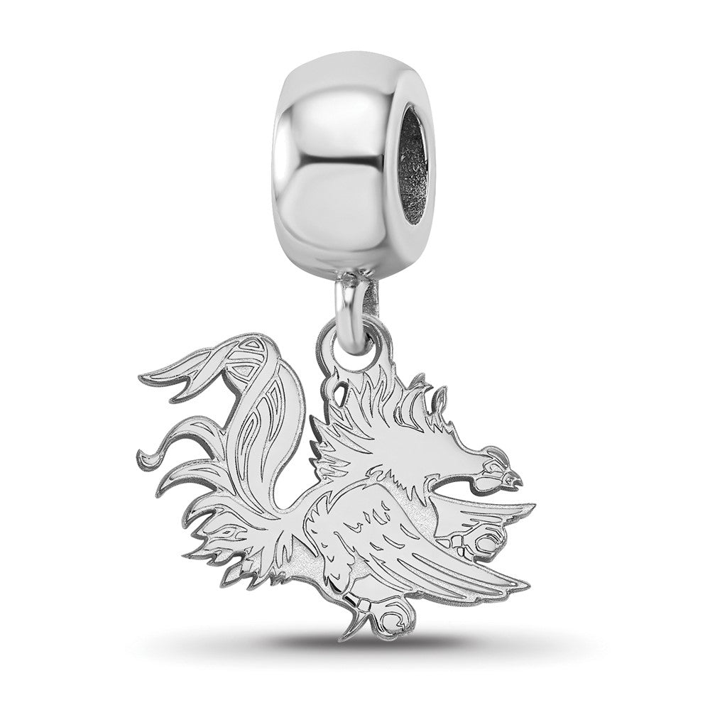 Sterling Silver Rhodium-plated U. of South Carolina Small Dangle Bead