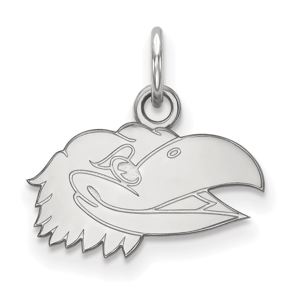 Sterling Silver Rhodium-plated University of Kansas XS Pendant