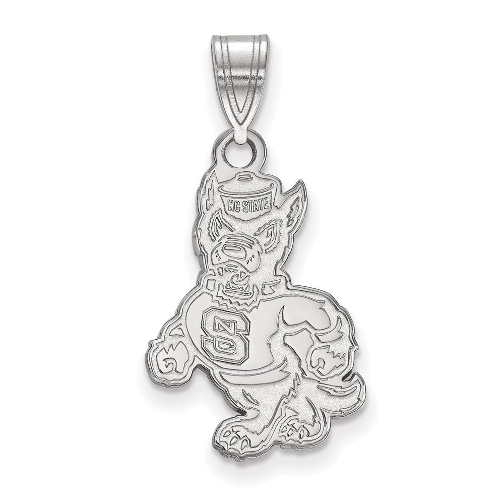 Sterling Silver Rhodium-plated North Carolina State U. Large Pendant